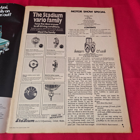CAR Motor Show Special October 1970 (1371) Ford Cortina Mk3 Vauxhall Viva Maxi