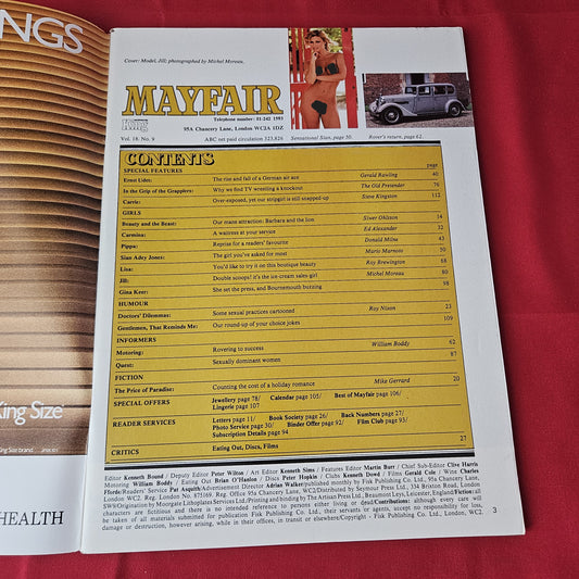 Mayfair Magazine September 1983 (1374) Vol 18 No 9 Sian Adey Jones Centrefold