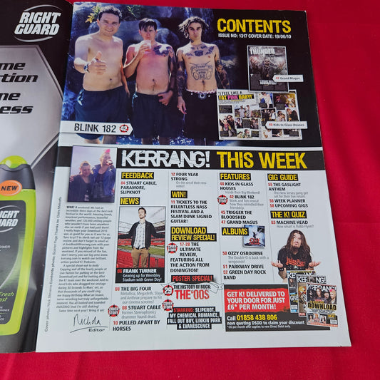 Kerrang! Magazine 19 June 2010 (1376) Linkin Park Poster Rage Against The Machine Blink-182