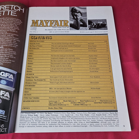 Mayfair Magazine February 1980 (1394) Rebecca Michelle Martina Alison