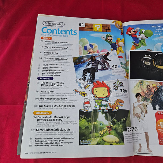 Nintendo The Official Magazine December 2009 Issue 49 (1380) New Super Mario Bros Wii Kingdom Hearts Scribblenauts DJ Hero