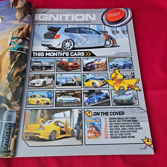 Max Power Magazine May 2004 (1381) Lucy Pinder Honda Civic Turbo Toyota Supra Modified Cars Glamour Models