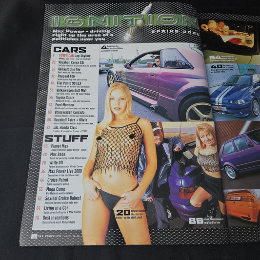 Max Power Magazine Spring 2000 (1384) Abigail Toyne Jordan Katie Price Olivia Jo Hicks Jap Skyline R33 Toyota Supra Modified Tuning Cars Glamour Models