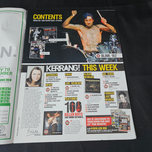Kerrang! Magazine October 17 2009 Issue 1283 (1388) Slash James Hetfield Metallica Guns N Roses Blink 182 Rammstein Paramore Green Day