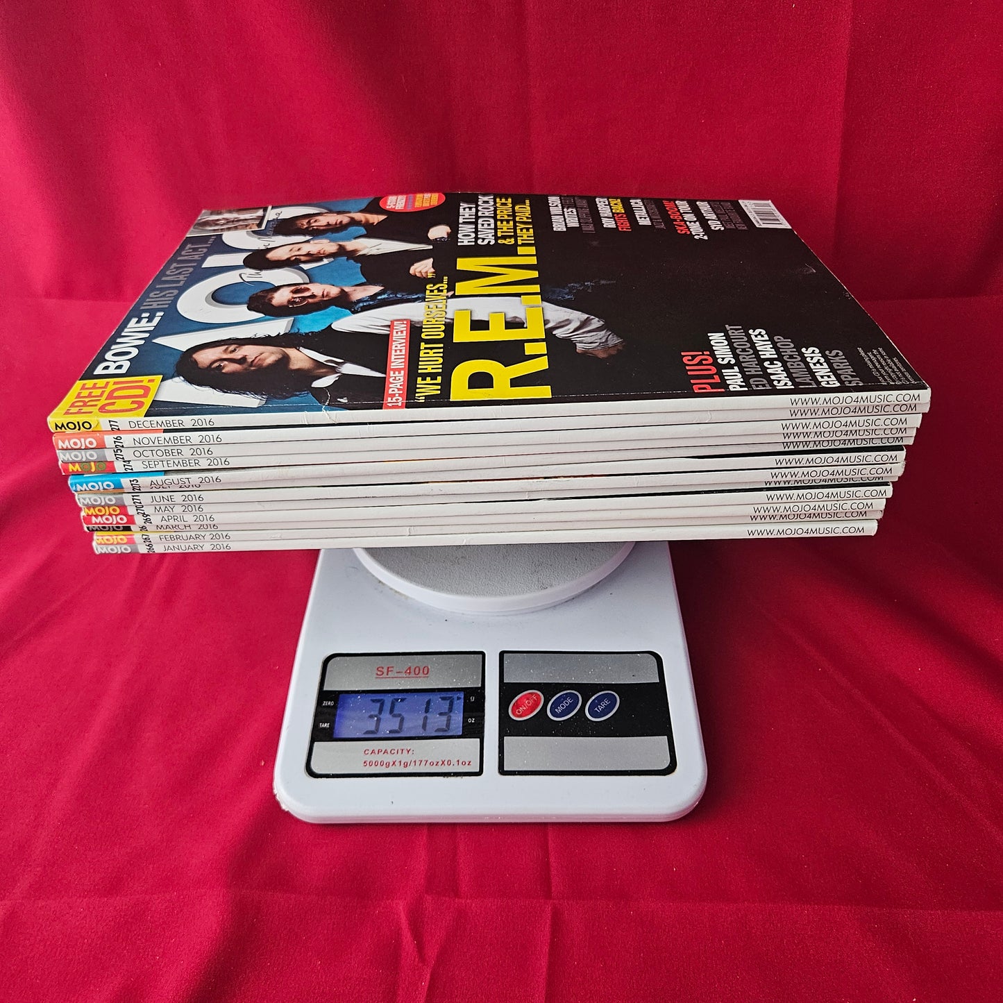 12x MOJO Magazines 2016 Full Year Bundle / Job Lot R.E.M Bowie Prince Smiths Stones BJL0146