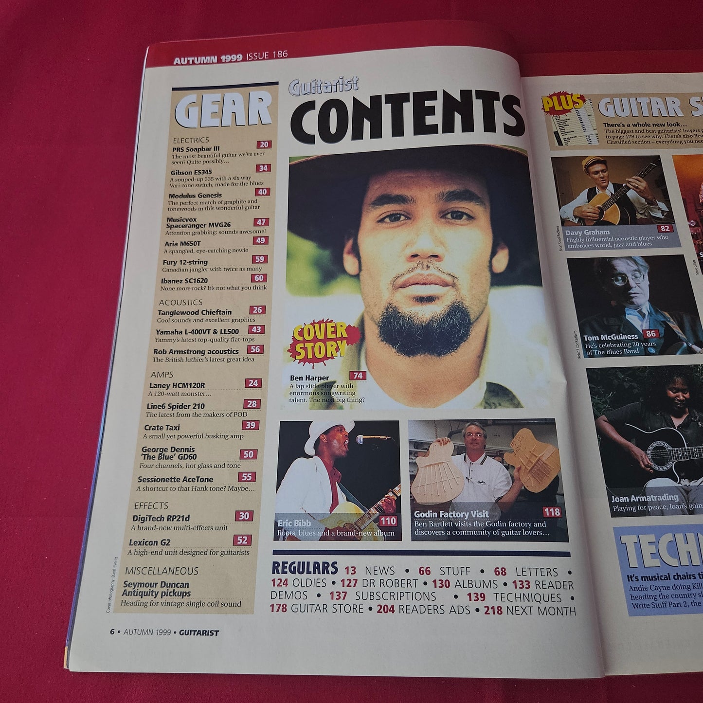 Guitarist Magazine Autumn 1999 (1422) Ben Harper Joan Armatrading Eric Bibb Davy Graham Sepultura