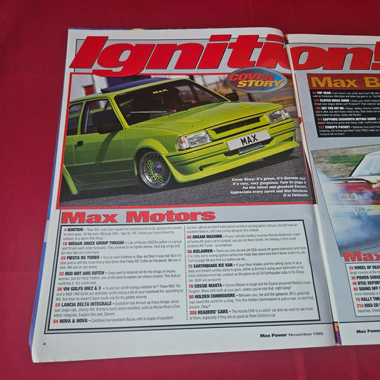 Max Power Magazine November 1995 (1431) Escort RS Turbo Nissan 300ZX Renault 5 GT