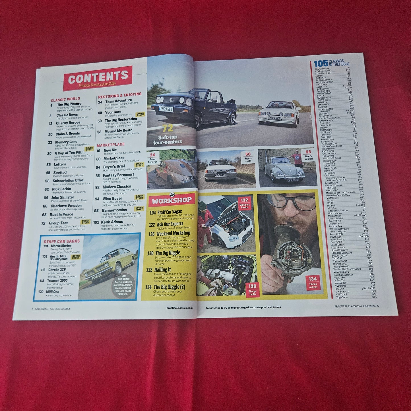Practical Classics Magazine June 2024 (1432) VW Golf Cabriolet Jaguar XK8 Ford Fiesta Rover Series III
