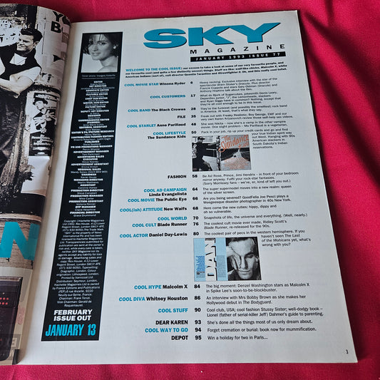 Sky Magazine 1/93 January 1993 Winona Ryder Bjork Daniel Day-Lewis (1443)