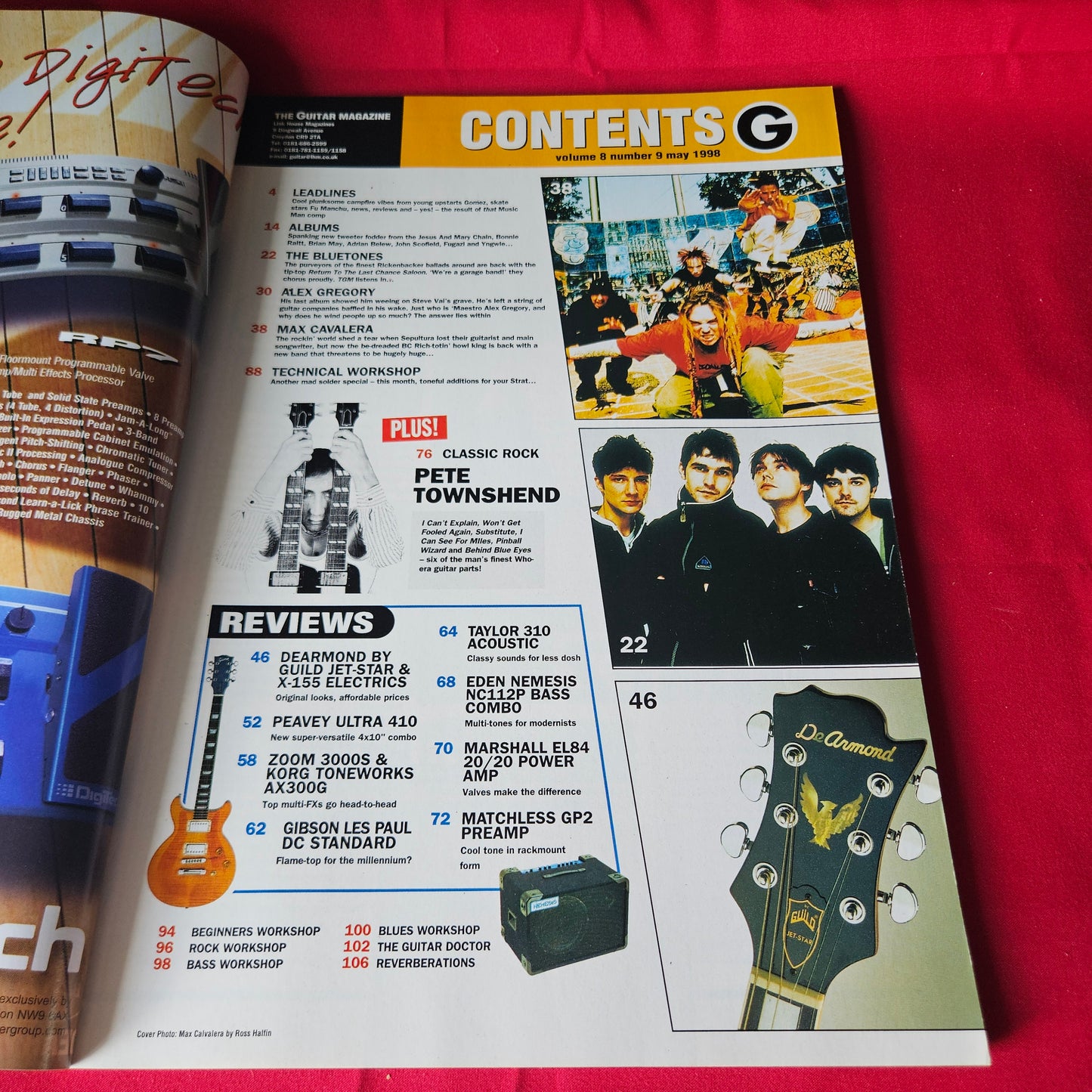 The Guitar Magazine June 1998 Max Cavalera Sepultura Pete Townshend Bluetones 1457