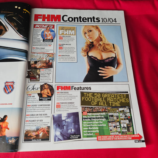 FHM Magazine October 2004 Girls Aloud Anna Nicole Smith Abi Titmuss SKU 1465