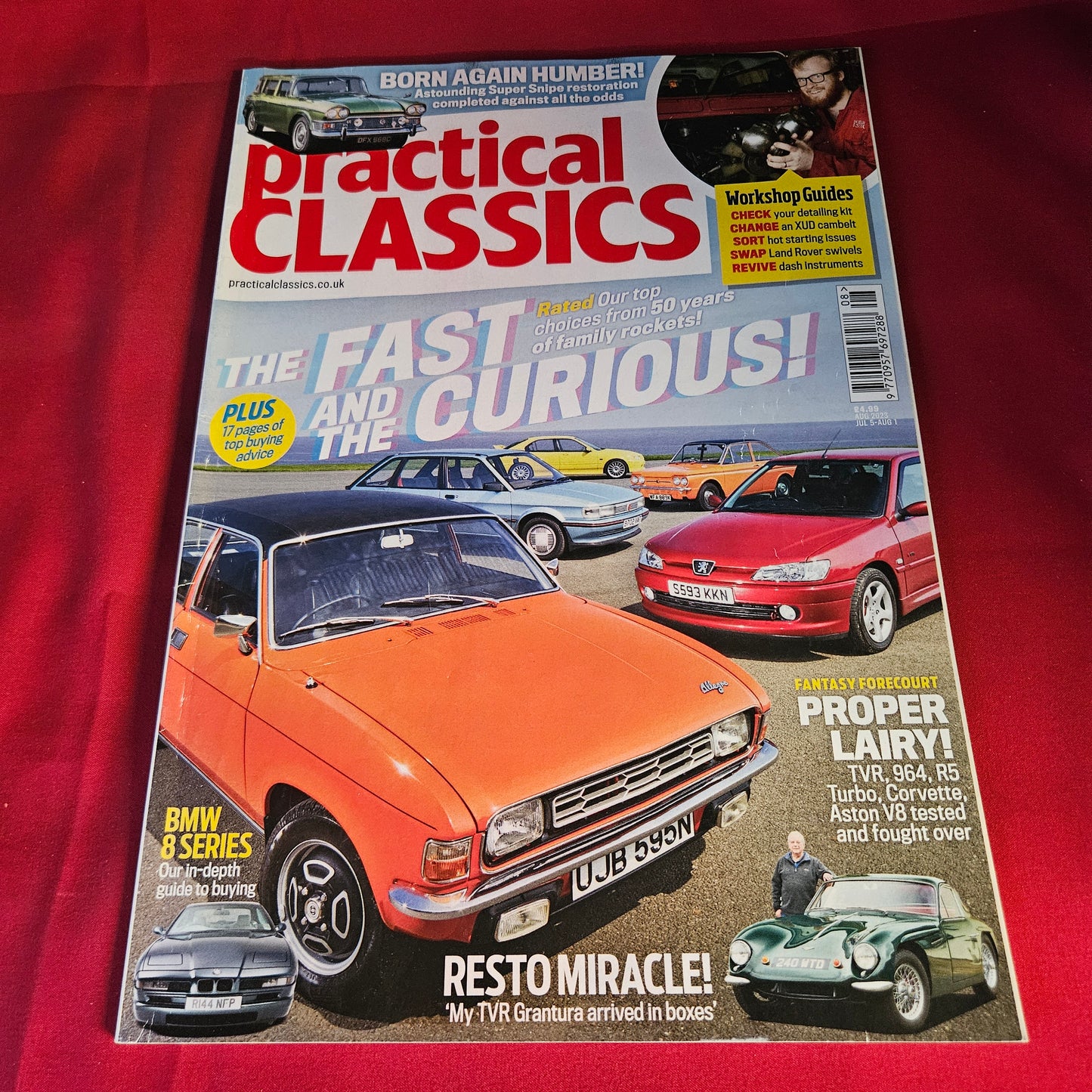 Practical Classics Magazine August 2023 Austin Allegro BMW 8 Series TVR Grantura R5 Turbo SKU 1483