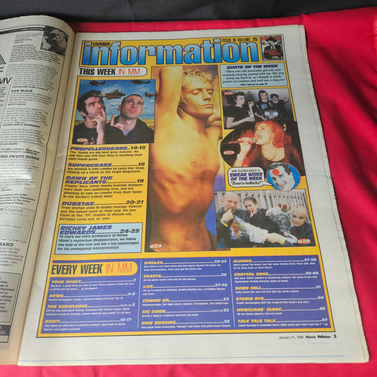 Melody Maker Magazine 31 January 1998 Richey Edwards Manic Street Preachers Supergrass NP003