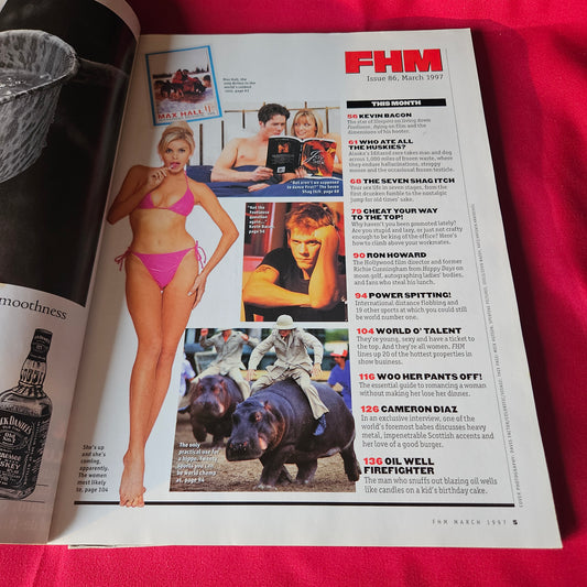 FHM Magazine March 1997 Issue 86 Cameron Diaz Kevin Bacon Spring Fashion SKU 1490