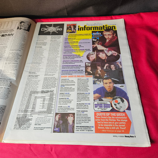 Melody Maker Magazine 4 April 1998 Divine Comedy Catatonia Travis Stereophonics NP003