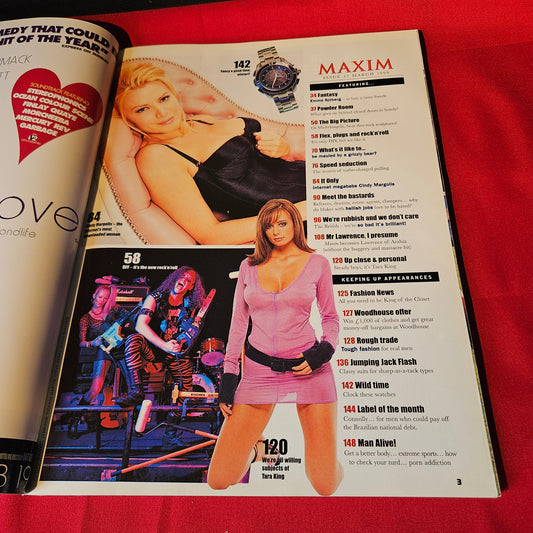 Maxim Magazine March 1999 Issue 47 Cindy Margolis Tracy Shaw Tara King Emma Sjoberg SKU 1495