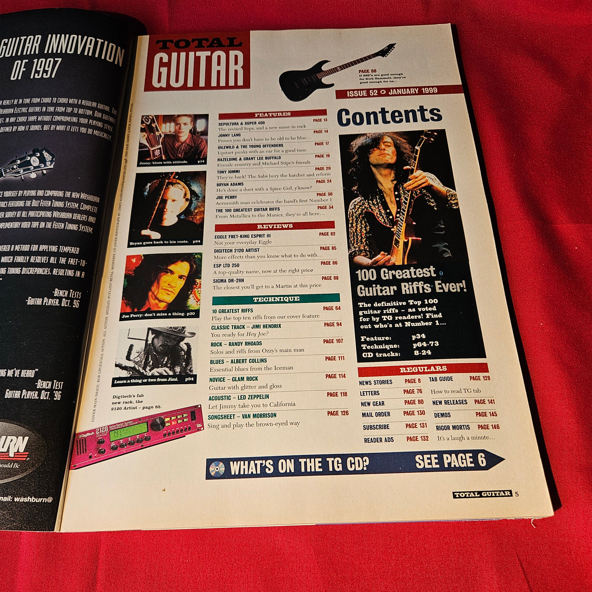 Total Guitar Magazine January 1999 Jimmy Page Led Zeppelin Hendrix Aerosmith (1499)