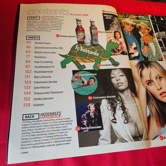 Loaded Magazine December 1998 Davinia Taylor Famke Janssen Duran Duran Paul Oakenfold SKU 1510