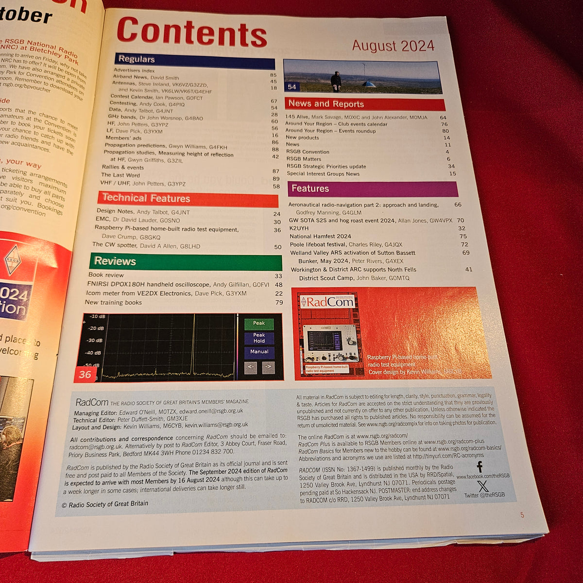 RadCom Magazine August 2024 RSGB Amateur Ham Radio Raspberry Pi Test Equipment SKU 1515