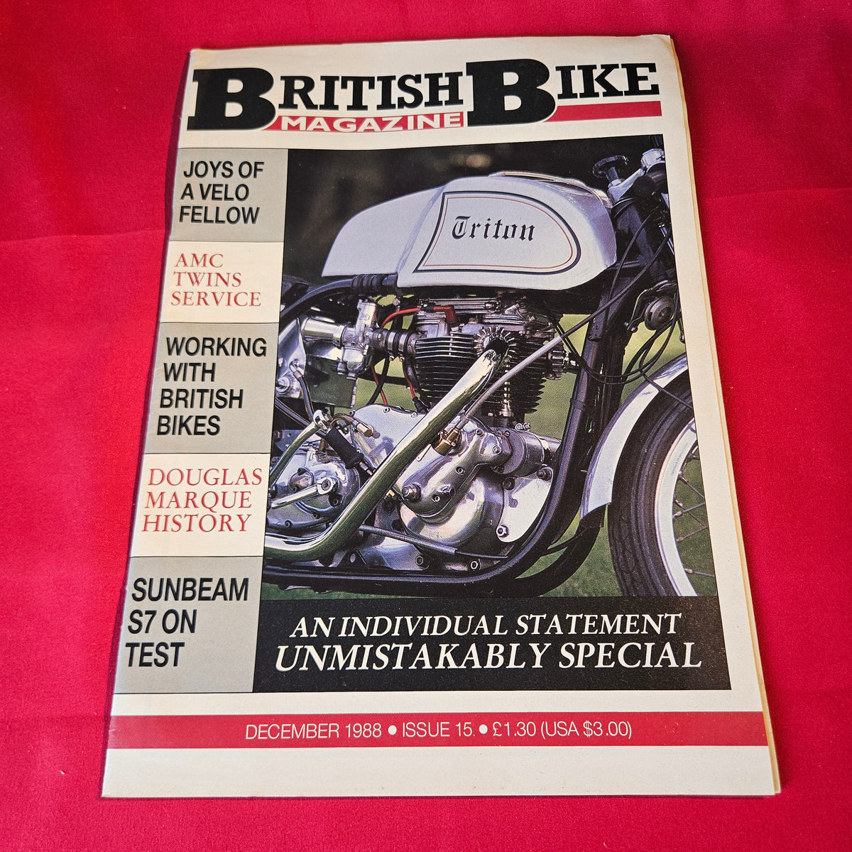 British Bike Magazine December 1988 Issue 15 Triton AMC Douglas Sunbeam SKU 1523