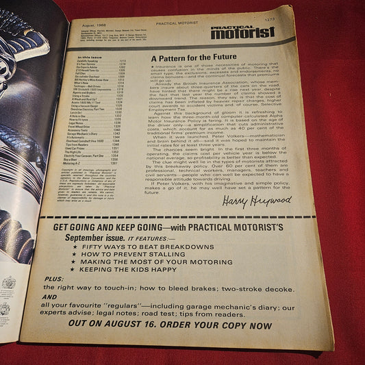 Practical Motorist Magazine August 1968 Austin 1800 MkII Herald Minx Reliant SKU 1525