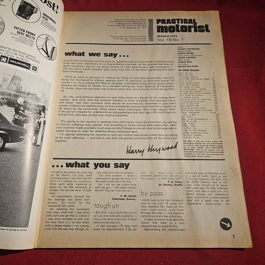 Practical Motorist Magazine March 1973 R5TL Fiat 127 Marina Vauxhall Victor SKU 1525