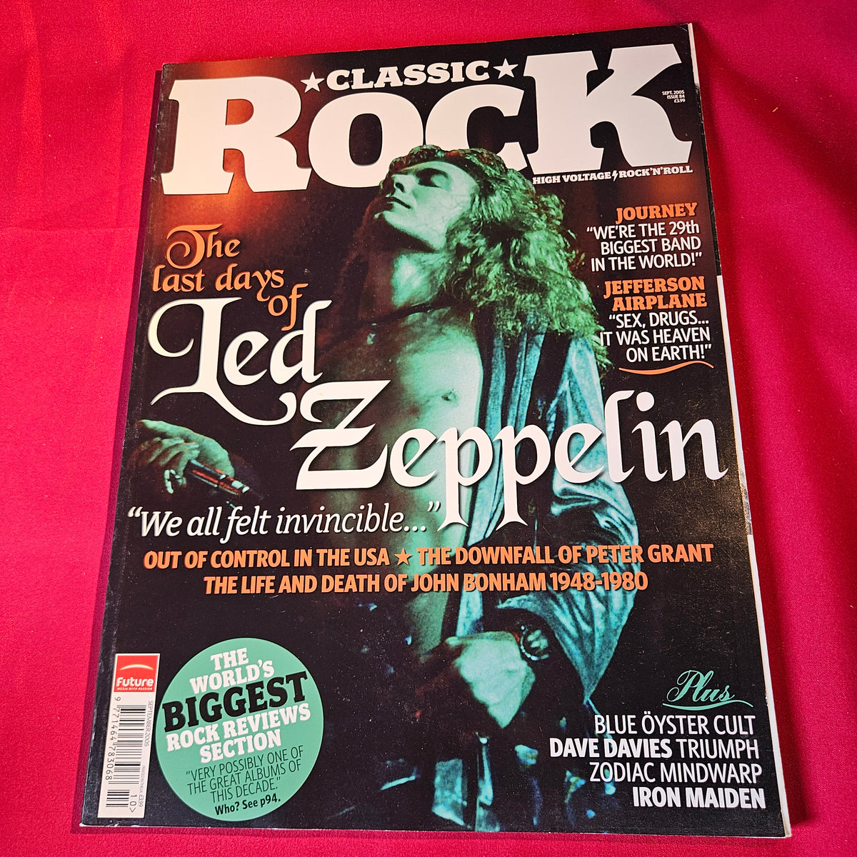 Classic Rock Magazine September 2005 Led Zeppelin Journey Iron Maiden SKU 1547