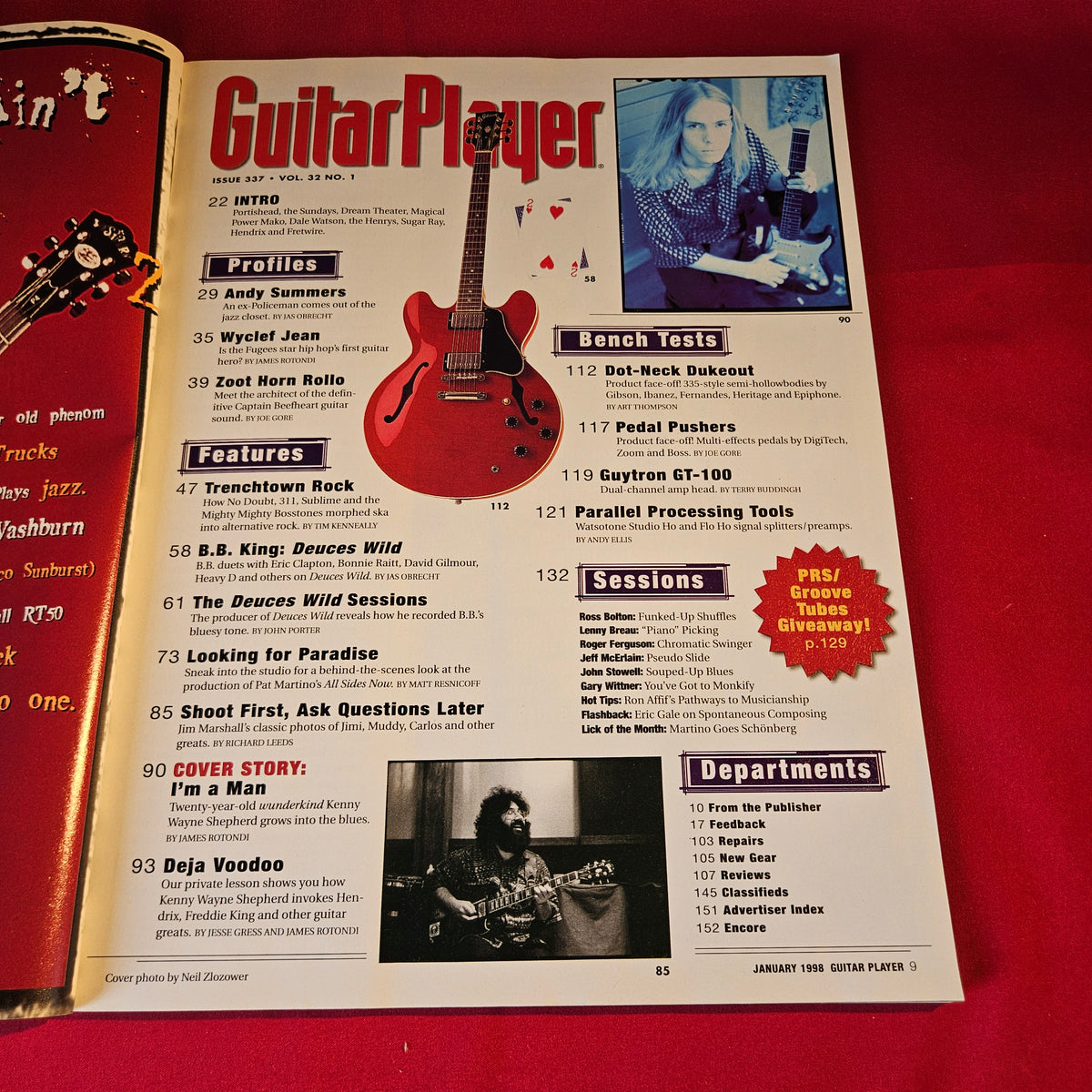 Guitar Player Magazine January 1998 WITH CD Kenny Wayne Shepherd B.B. King SKU 1549