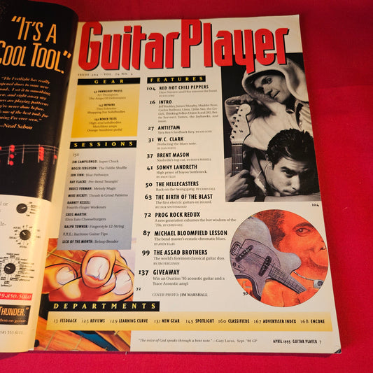 Guitar Player Magazine April 1995 Red Hot Chili Peppers Dave Navarro Flea SKU 1549