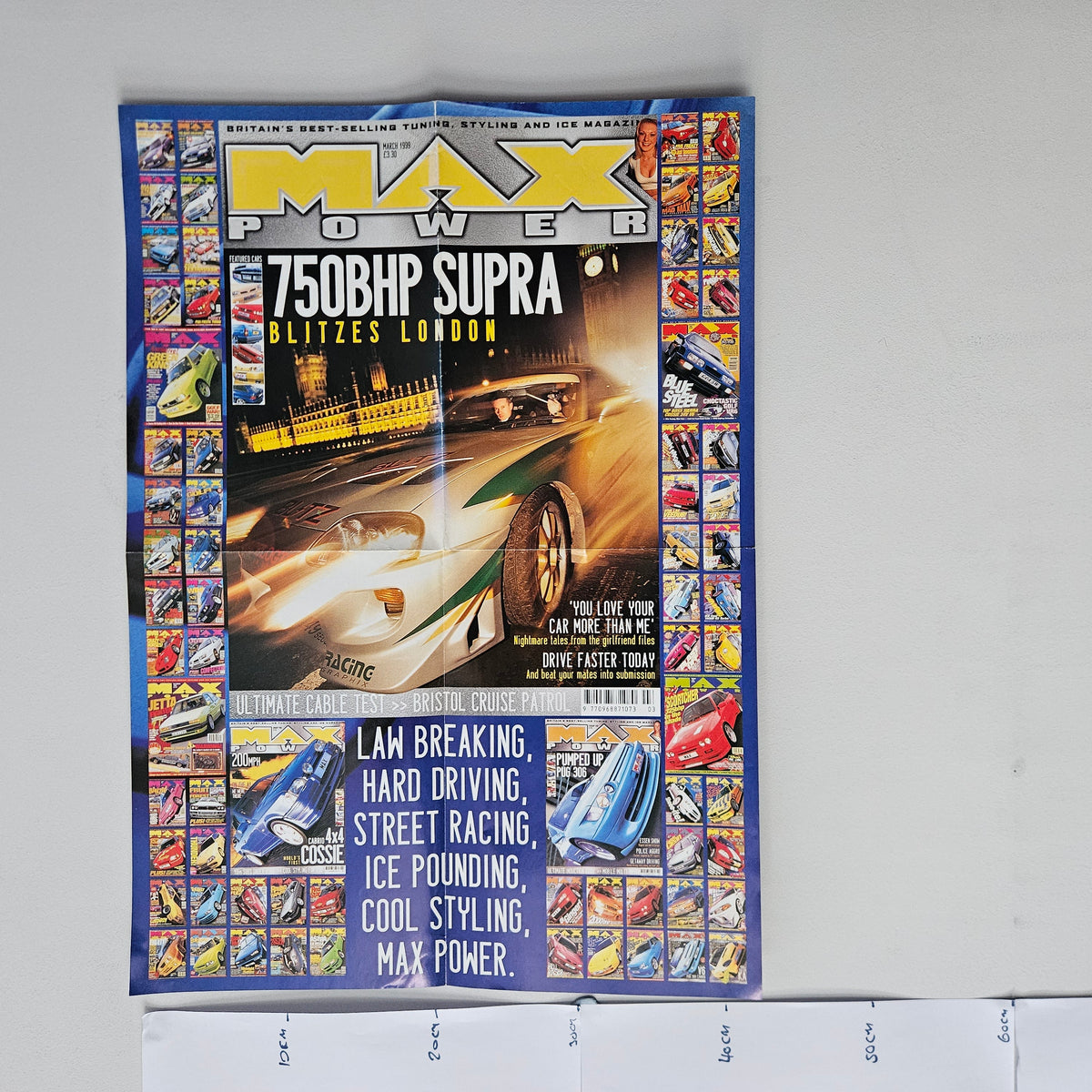 Max Power Magazine 1998 750BHP Supra Night Drift Car Poster 0012