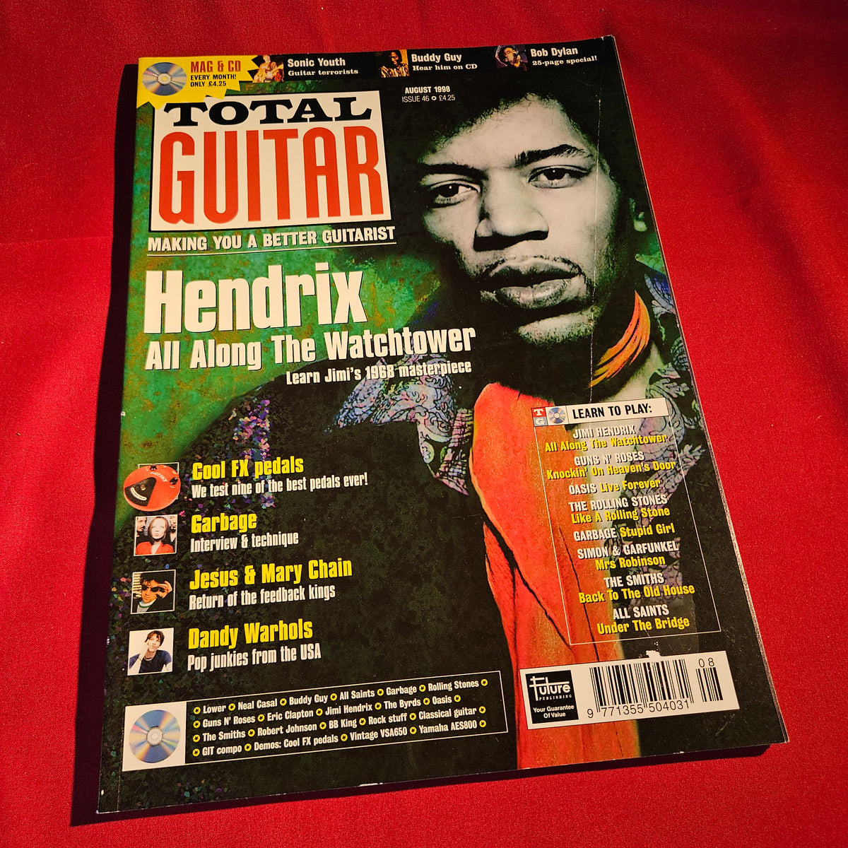 Total Guitar Magazine August 1998 Issue 46 Jimi Hendrix Bob Dylan Oasis 1565