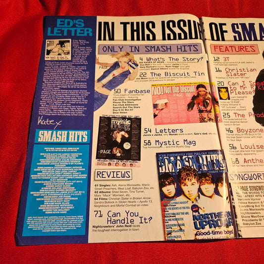 Smash Hits Magazine 10-23 April 1996 3T Boyzone Oasis SKU 1570