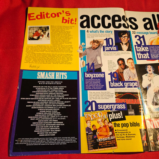 Smash Hits Magazine 13-26 March 1996 Boyzone Take That Jarvis SKU 1570