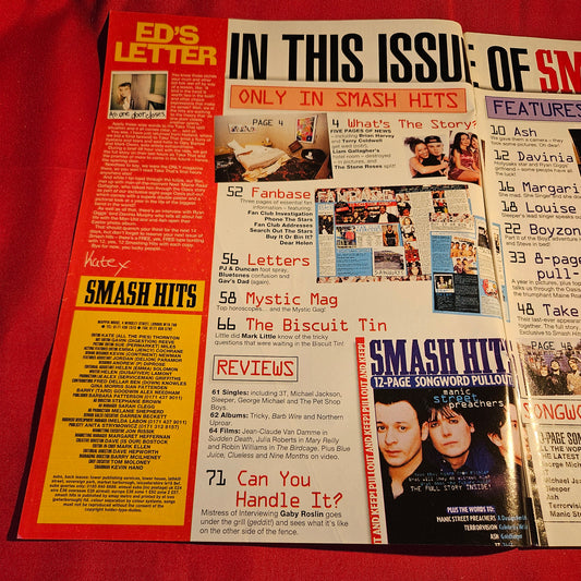 Smash Hits Magazine 24 April-7 May 1996 Oasis Take That Noel Gallagher SKU 1570