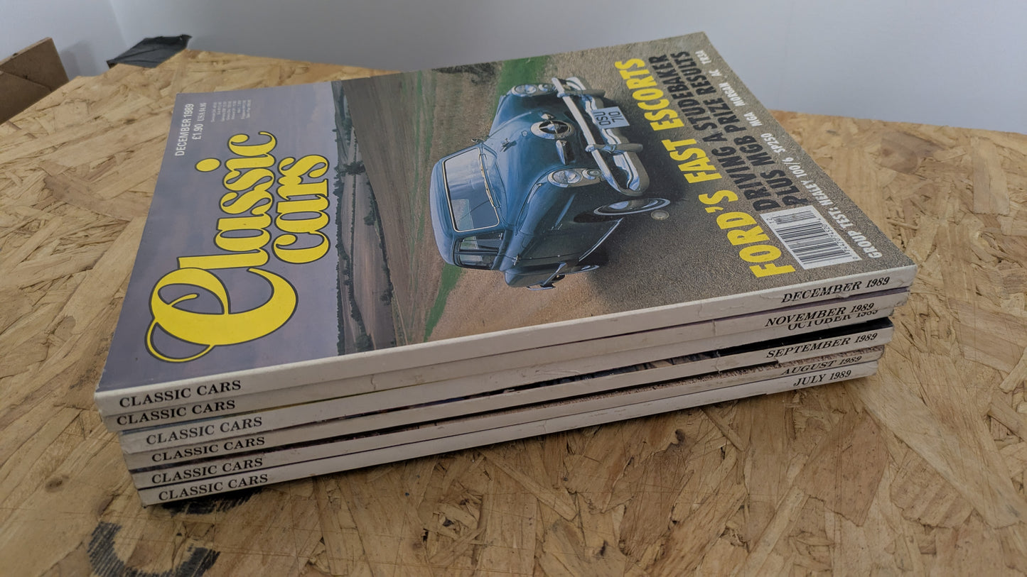 6x Classic Cars Magazines 1989 Bundle/Job Lot (0002) Jaguar XJ-S MGC Maserati Corvette