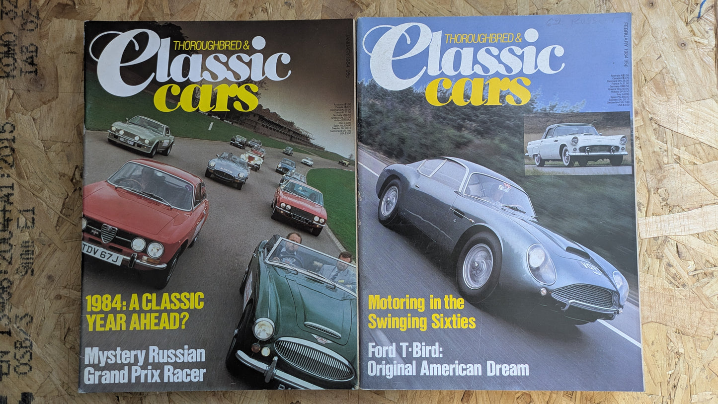 6x Classic Cars Magazines 1984 Bundle/Job Lot (0003) MGA Twin Cam Lago-Talbot Ford T-Bird