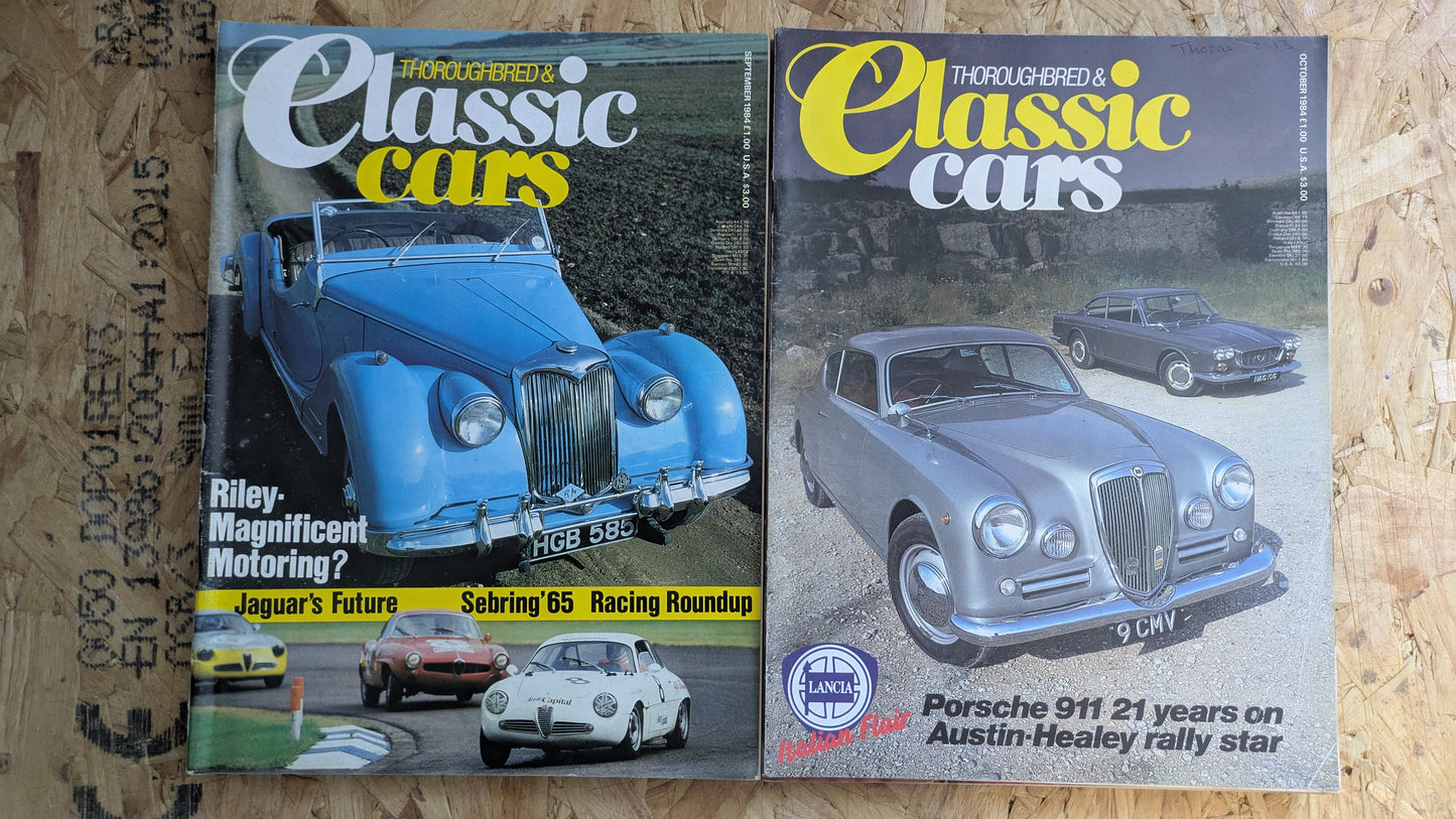 6x Classic Cars Magazines 1984 Bundle/Job Lot (0004) Porsche 911 Austin-Healey Alfa 1750 Le Mans