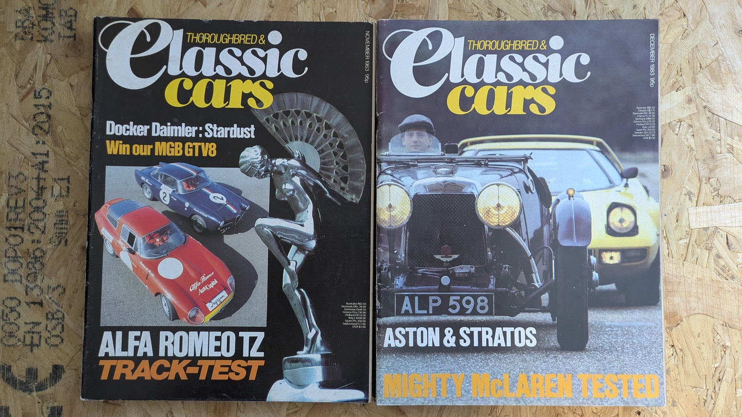 6x Classic Cars Magazines 1983 Bundle/Job Lot (0005) Austin-Healey Morgan Cortina McLaren Alfa Romeo TZ