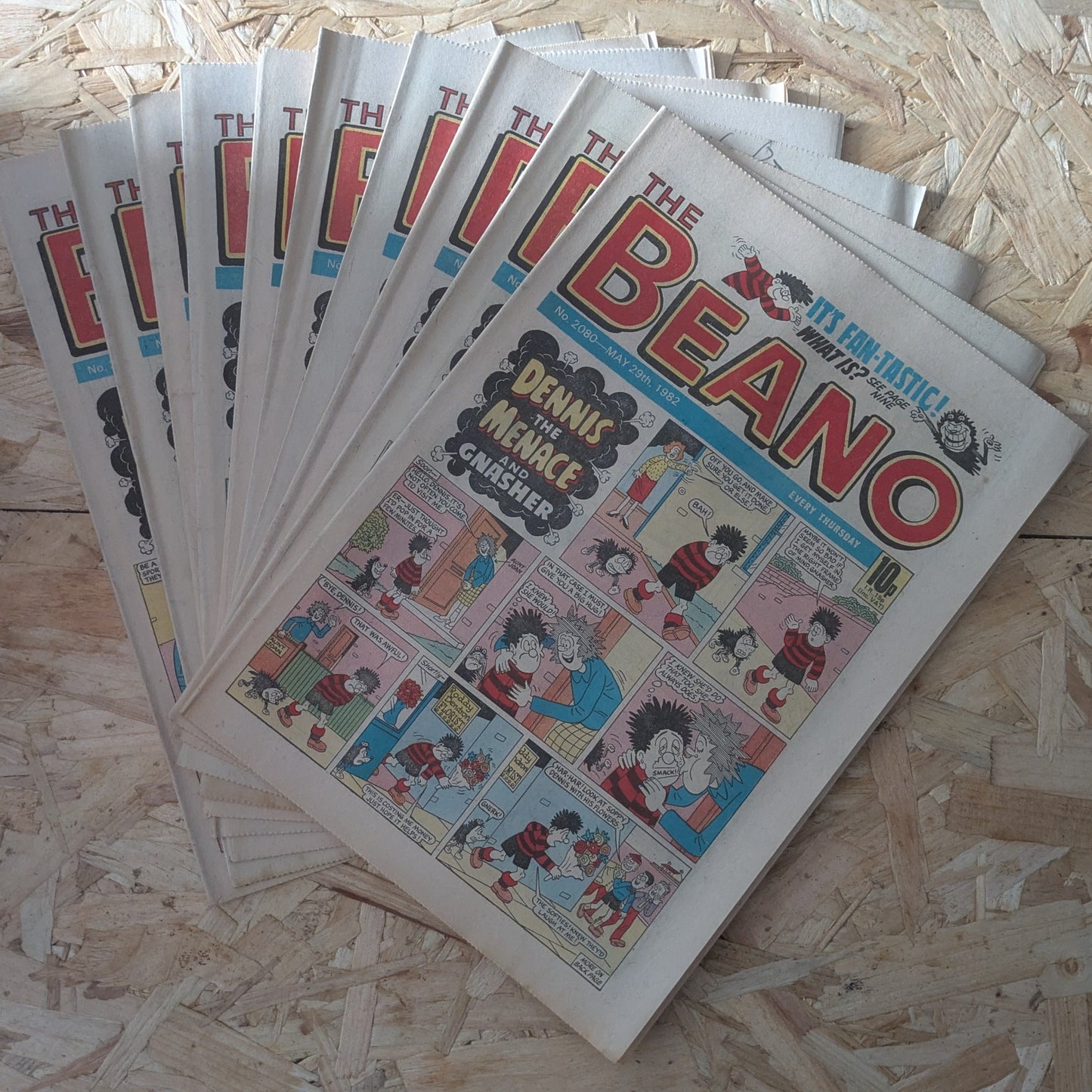 10x Beano Comics/Magazines 2080-2089 1982 Bundle/Job Lot (0014) Dennis the Menace Gnasher