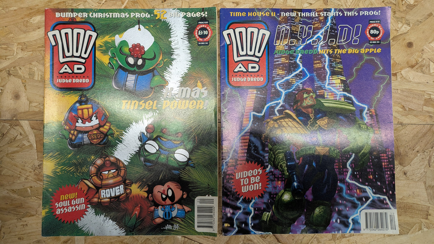 9x 2000AD JUDGE DREDD Comics/Magazines 1994 Bundle/Job Lot (0020)