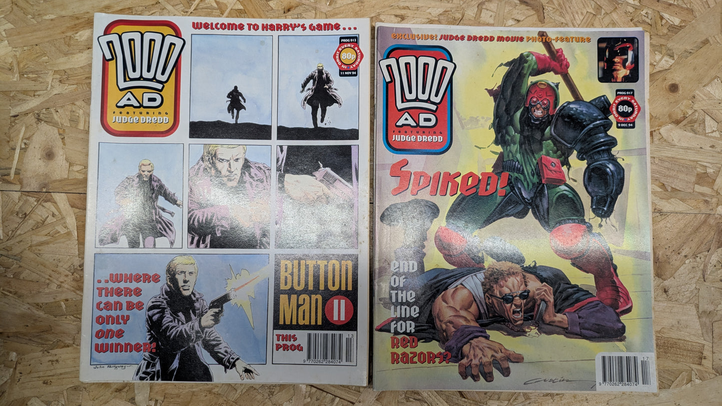 9x 2000AD JUDGE DREDD Comics/Magazines 1994 Bundle/Job Lot (0020)