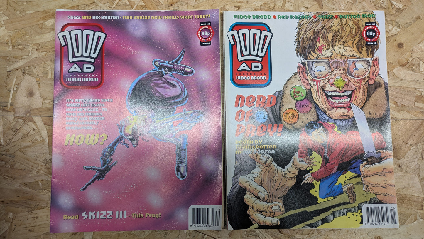 9x 2000AD JUDGE DREDD Comics/Magazines 1994 Bundle/Job Lot (0020)