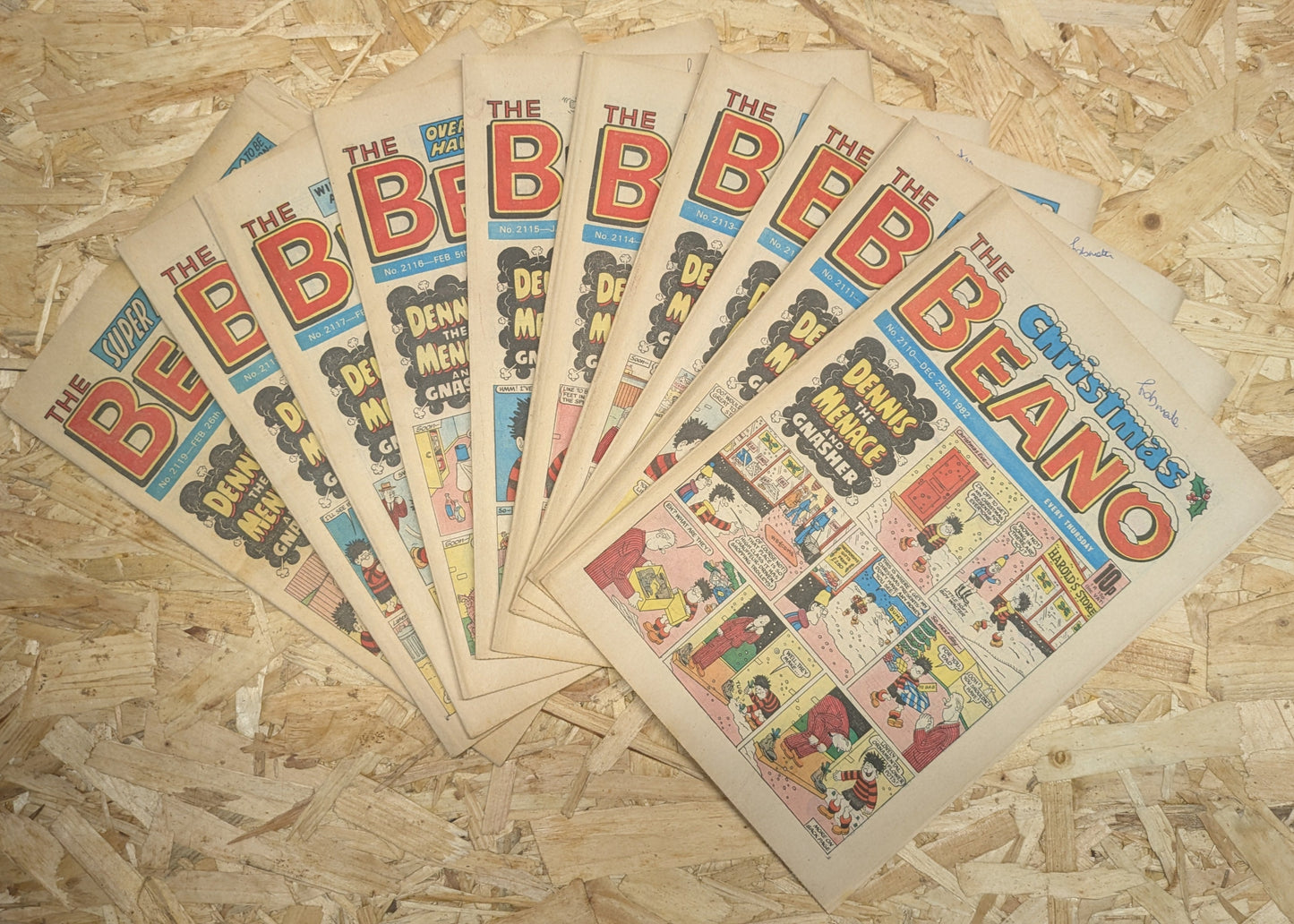 10x Beano Comics/Magazines 1982 No. 2110 > 2119 Bundle/Job Lot (0024) Dennis the Menace and Gnasher (Copy)