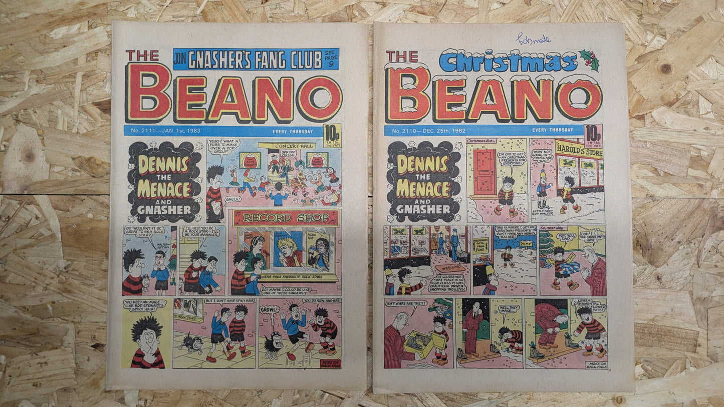 10x Beano Comics/Magazines 1982 No. 2110 > 2119 Bundle/Job Lot (0024) Dennis the Menace and Gnasher (Copy)
