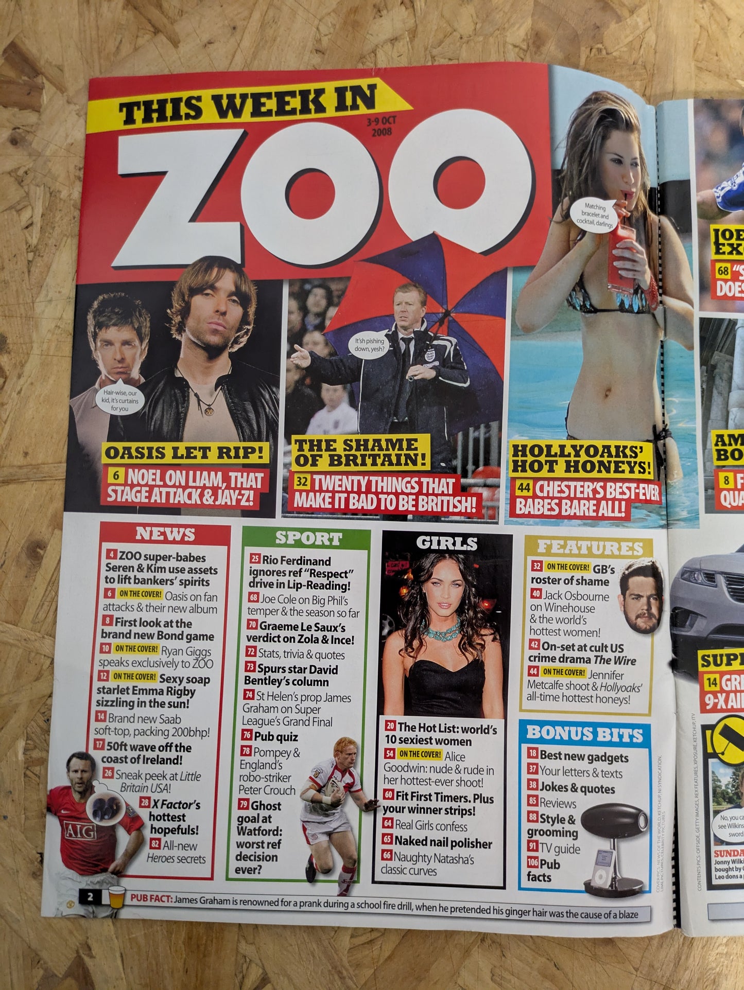 ZOO Magazine 3-9 October 2008 (1001) POSTER Jennifer Metcalfe Alice Goodwin