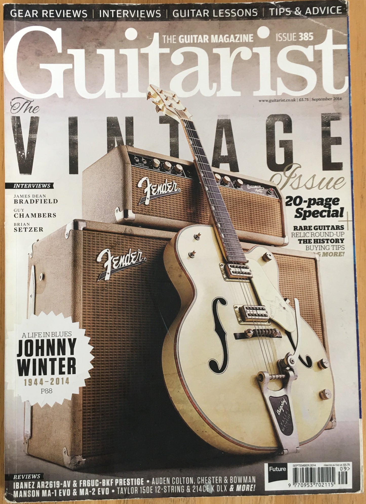 Guitarist Magazine September 2014 No.385 (Rare)(134) Jonny Winter P88 James Dean