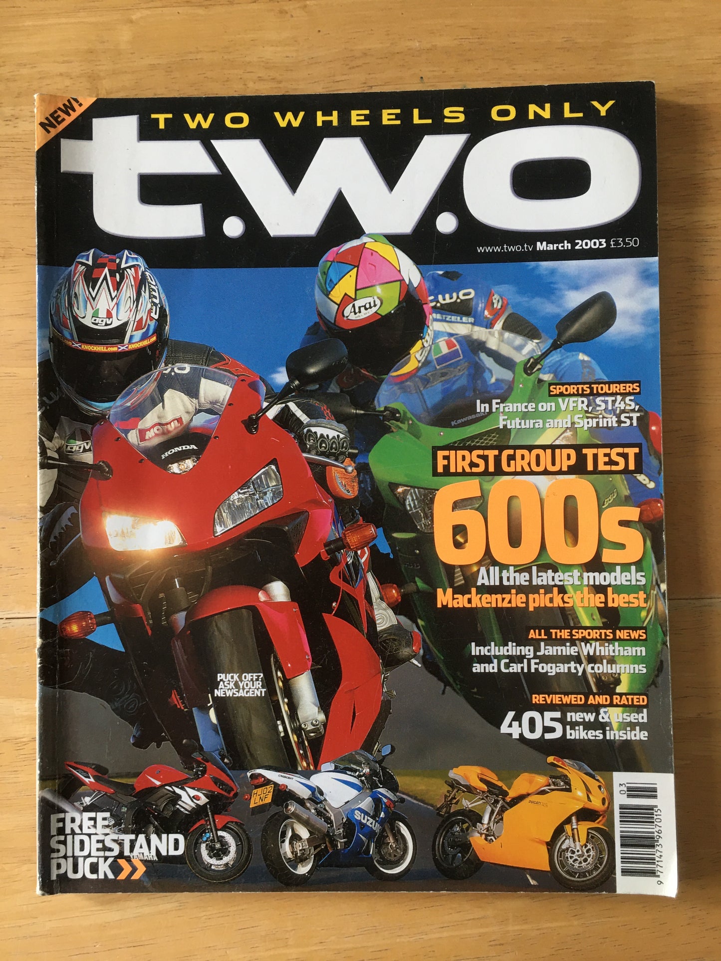 Two Wheels Only Magazine March 2003 (105) VFR ST45 Futura Sprint ST Carl Fogarty
