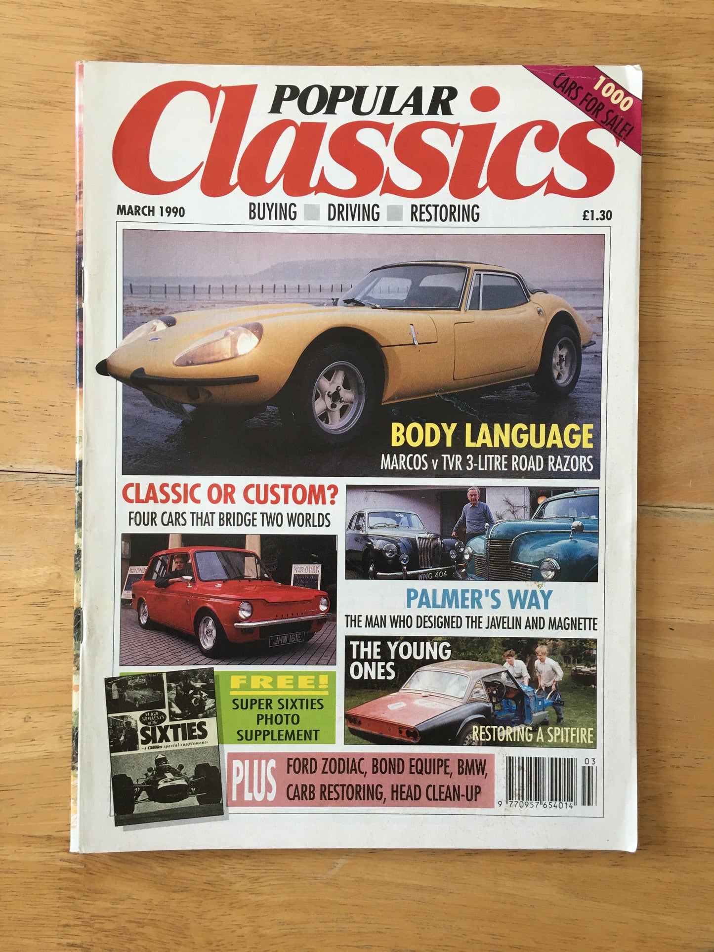 Popular Classics Magazine March 1990 (Rare)(164) Marcos V TVR Ford Zodiac