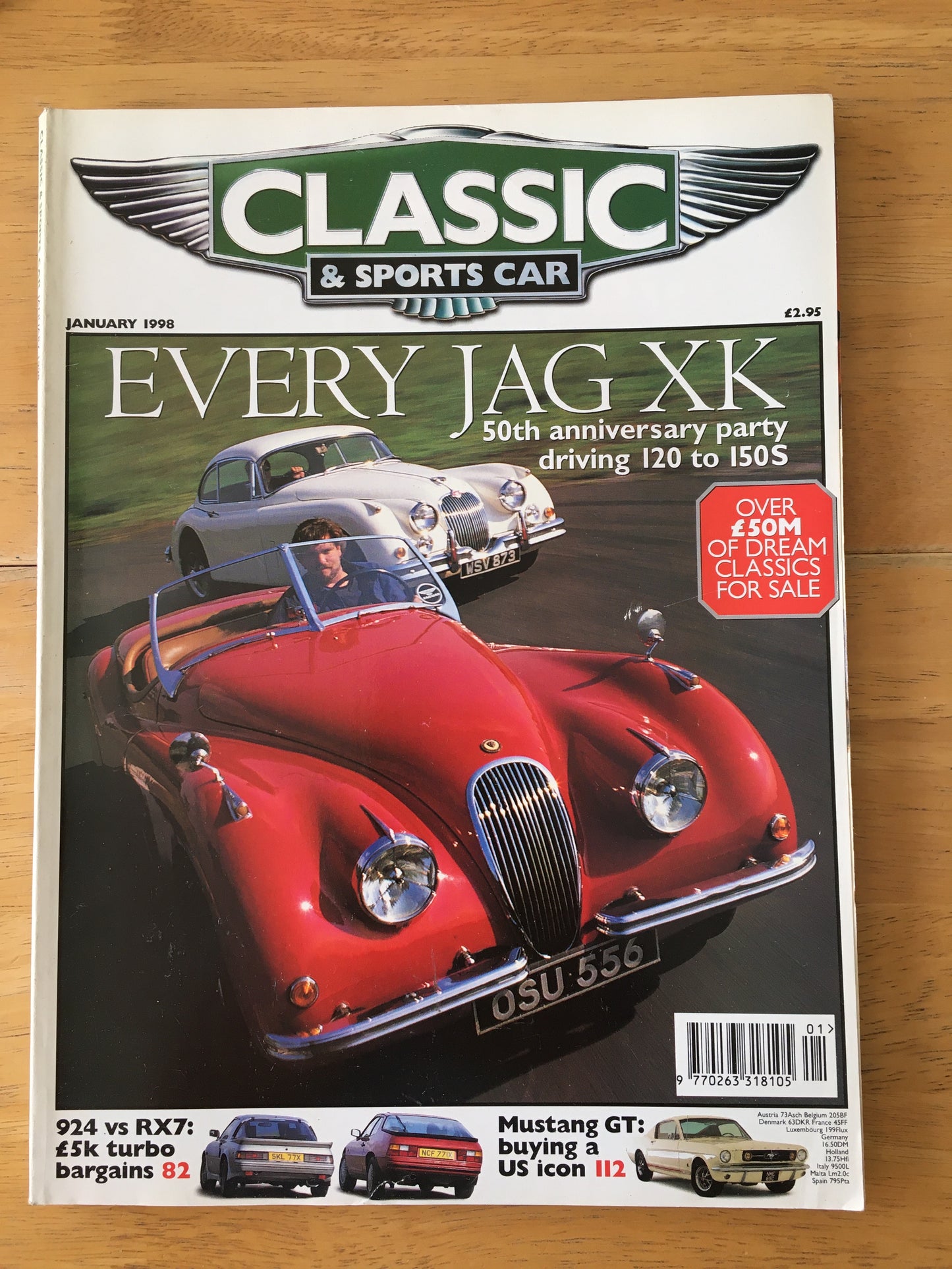 Classic & Sports Cars Magazine January 1998 (186) 924 vs RX7 Mustang GT Jaguar XK