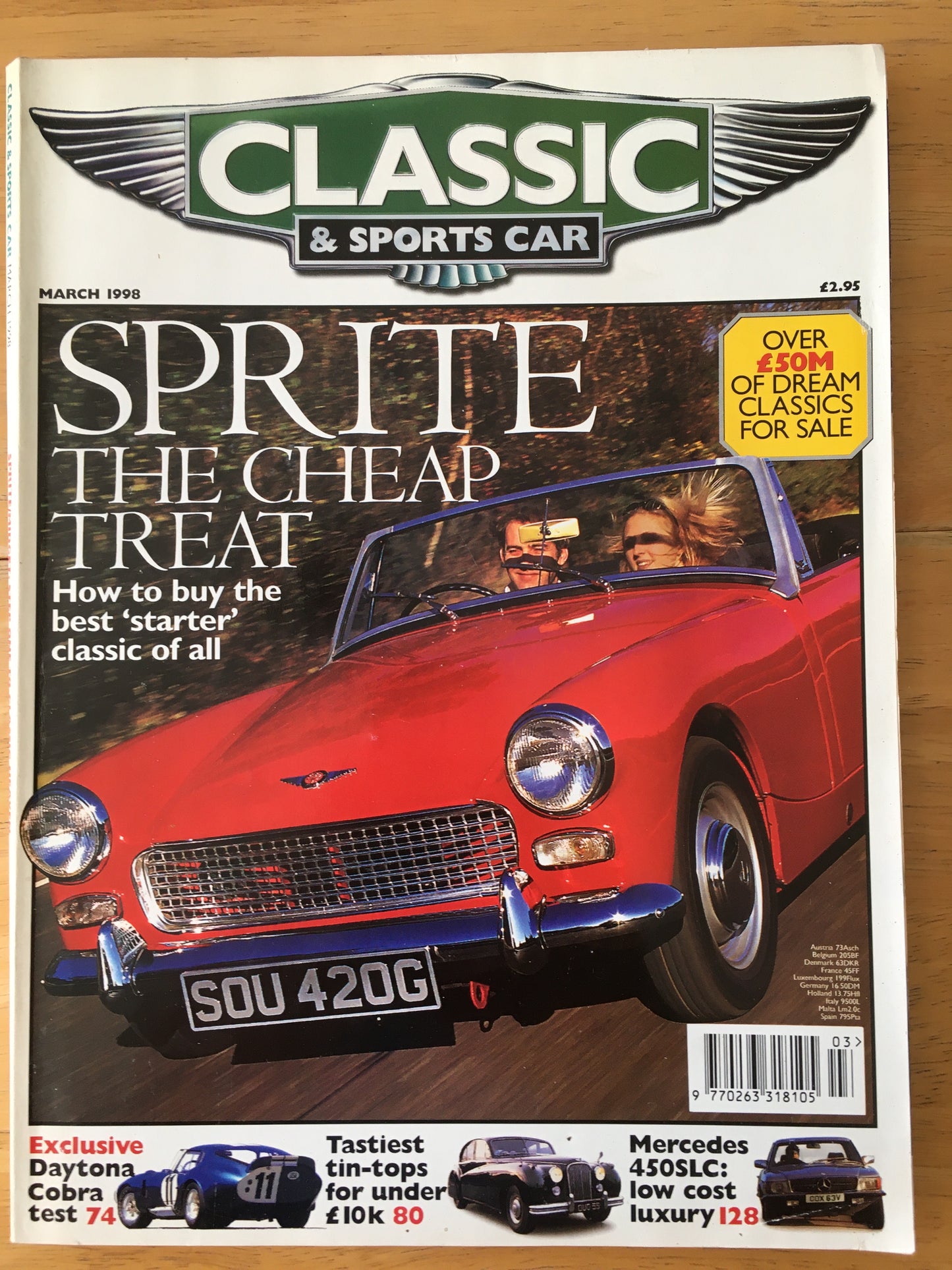 Classic & Sports Cars Magazine March 1998 (186) Daytona Cobra Mercedes 450SLC